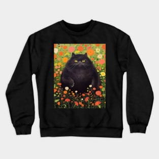 Feline Garden Delight: Cats Amongst a Bouquet of Blooms - Sampson Crewneck Sweatshirt